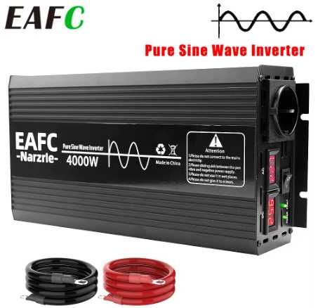 Інвертор перетворювач напруги 12V-220V 4000W чистий синус "EAFC".