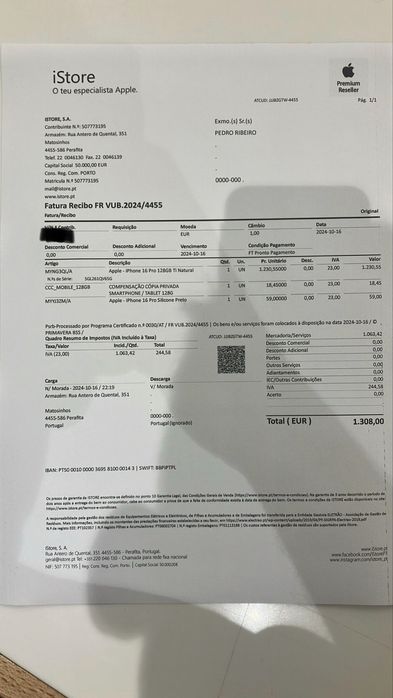 iPhone 16 Pro 128GB Titânio Cinzento | Caixa + Fatura | Impecável