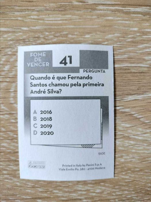 Cromo André Silva FPF Portugal