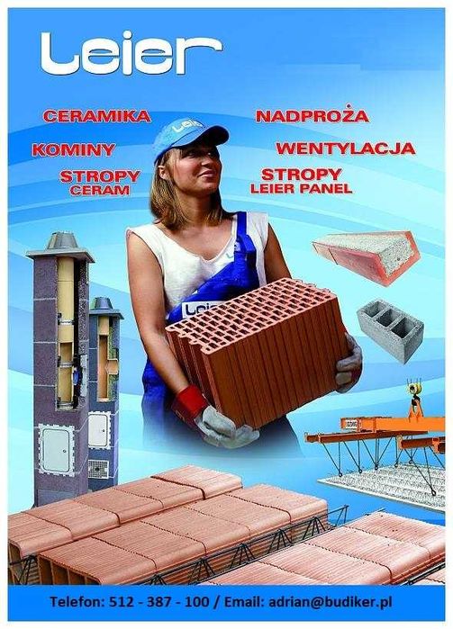 LEIER PUSTAK CERAMICZNY THERMOPOR 25 P+W / Dostawa Tir i Hds / Pustaki ceramiczne, cegła, bloczki ścienne, Porotherm