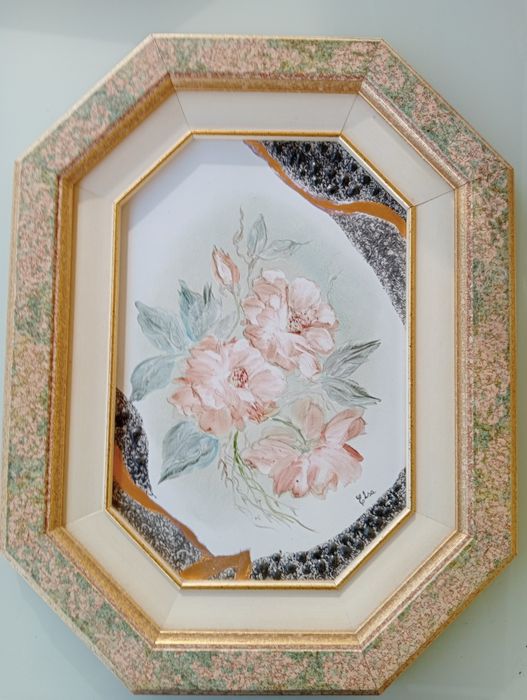 Quadro pintado à mão em azulejo