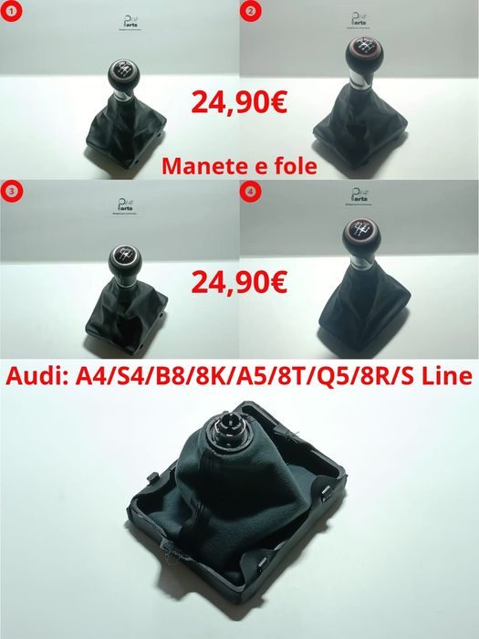 Manete/ moca de velocidades com fole para Audi/Volkswagen/VW