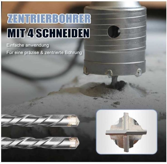 Otwornica do betonu 125mm SDS Plus + wiertło prowadzące MOXPIFY