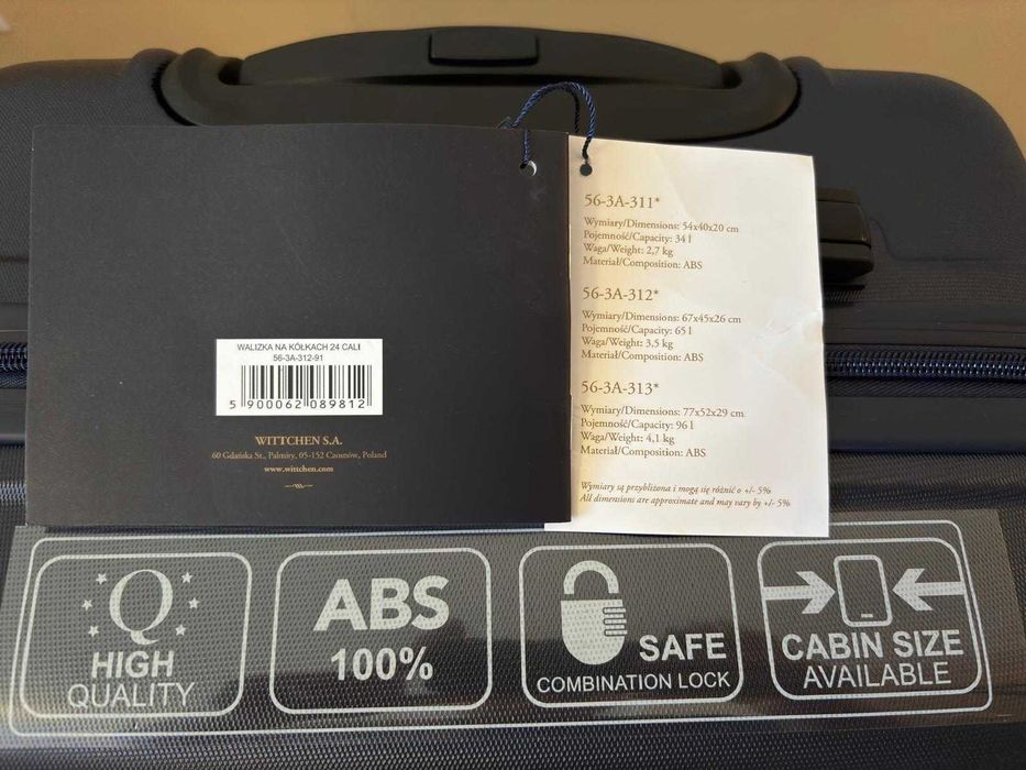 Walizka Torba podrozna WITTCHEN 65L 67cm z ABS-u z żebrowaniem