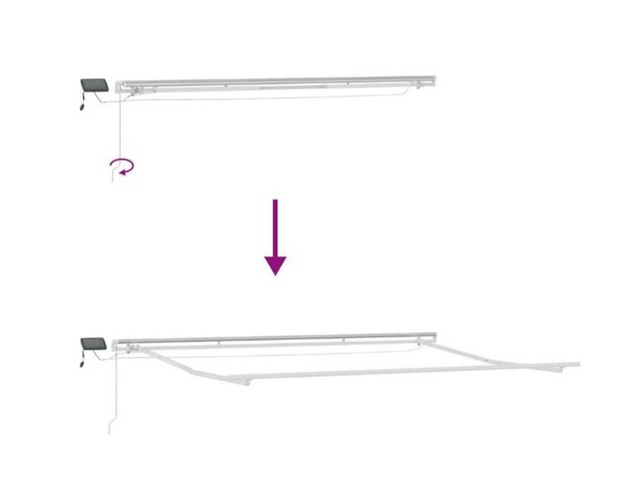 Ręczna markiza chowana z LED Biała 450 x 350 cm  313206