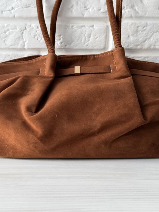 Сумка тоут шопер на плече коричнева чорна руда