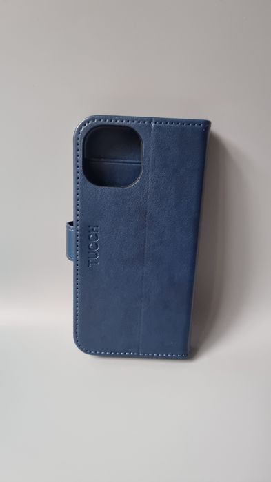 Etui Portfelowe do iPhone 15  6,1 granatowy, RFID