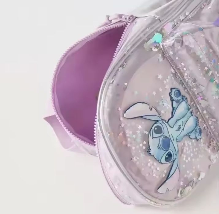 Plecak dla przedszkolaka Stitch cekiny fiolet