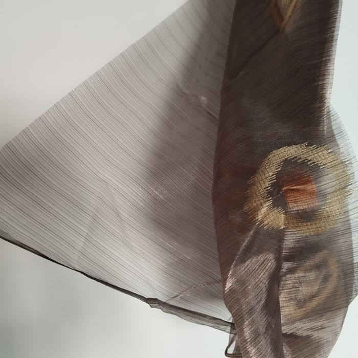 Brązowa firana firanka z metra organza duży kawałek