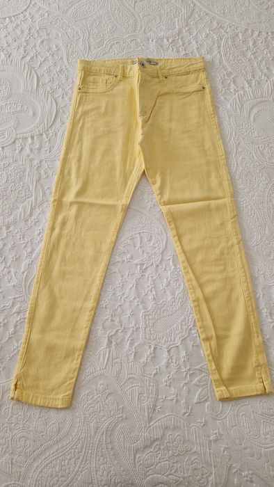 Calças de ganga amarelo canário, Lefties, tamanho 38