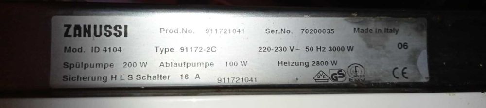 Zmywarka Zanussi do zabudowy 45 cm – sprawna