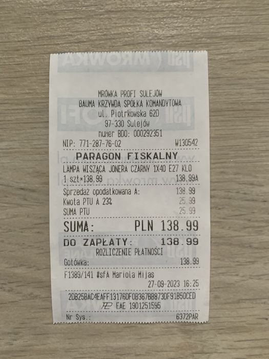 Lampa wisząca Jonera NOWA