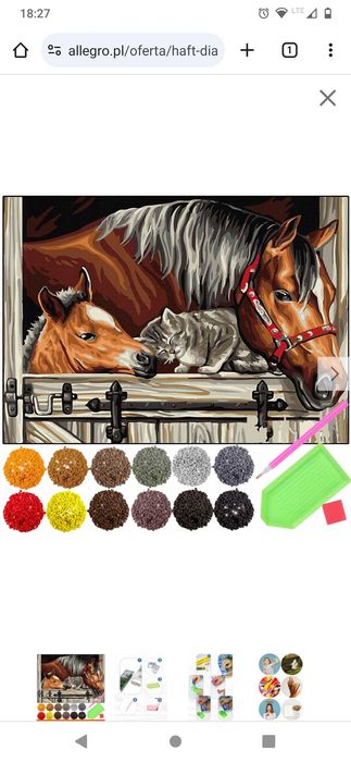 Obraz haftu diamentowego konie