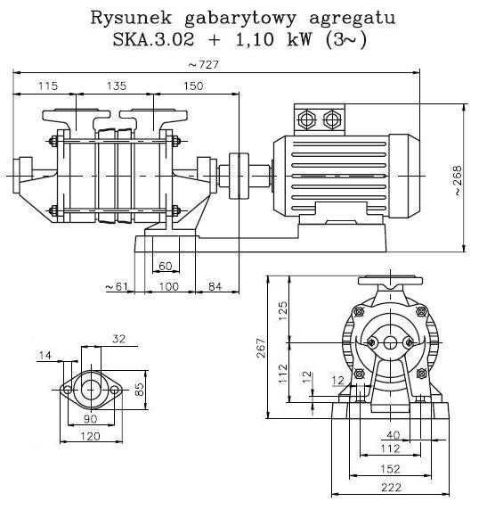 Pompa wody hydroforowa  SKA 3.02 z silnikiem