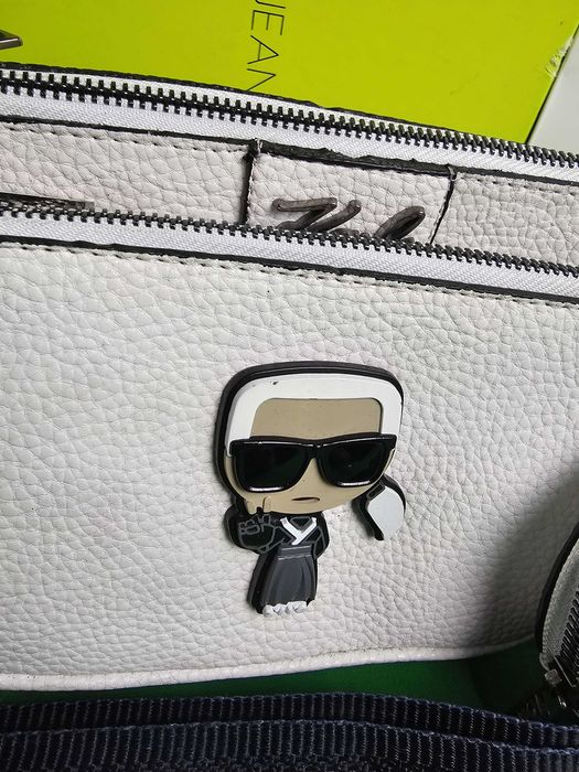 Torebka Karl Lagerfeld damska 3 torebki Biała torba listonoszka Premium