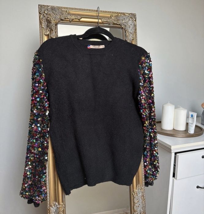 Sweter z cekinowymi rękawami dollyglamshop