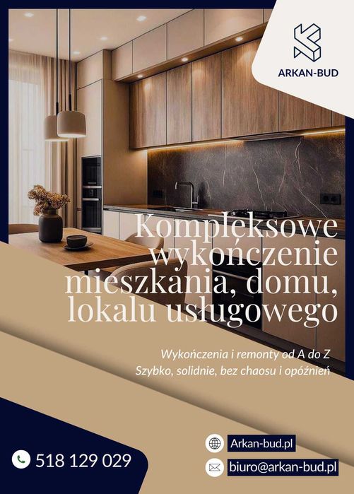 Kompleksowe wykończenia, remonty domów, mieszkań, lokali usługowych