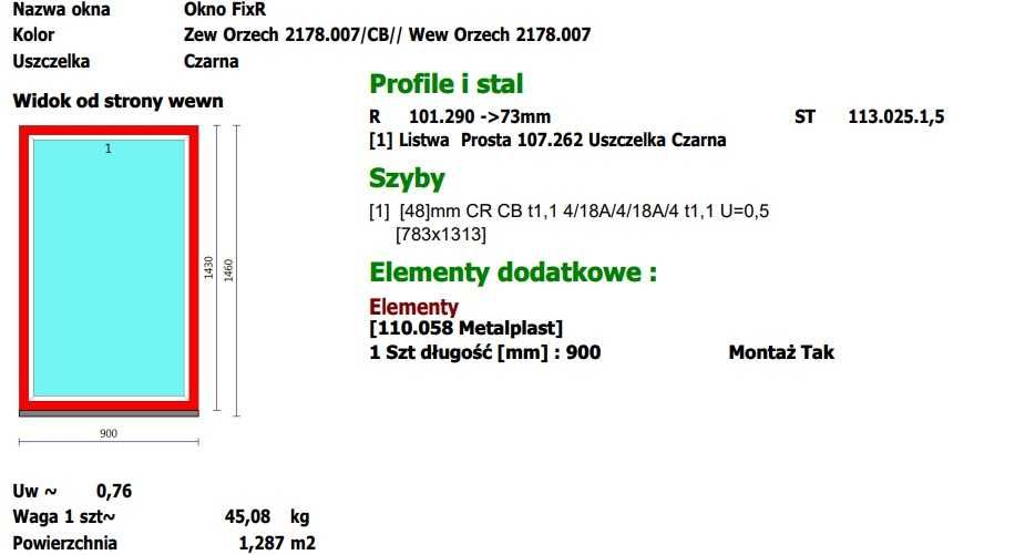 Okno PCV Veka Softline 82MD 90x143 stałe szklenie