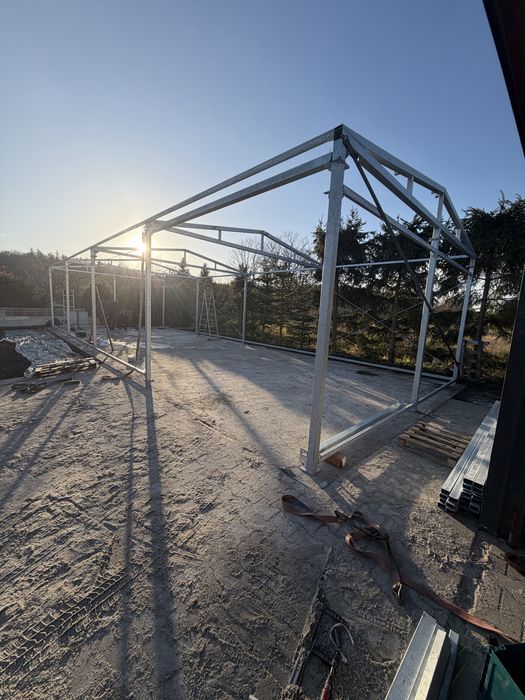 Konstrukcja Hali Garażu pomoeszczenia gospodarczego 16x6 na zgloszenie