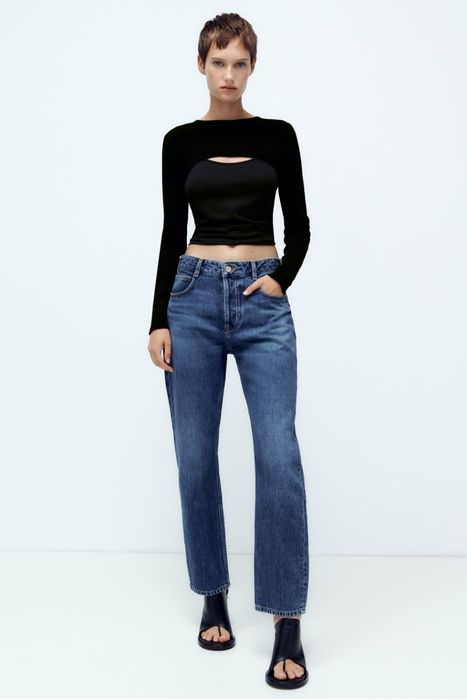 Нові прямі джинси джинсы Zara Girlfriend