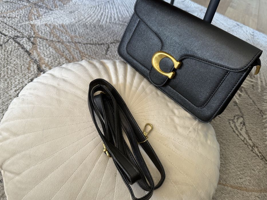 Torbka coach nowa czarna zlota klamra