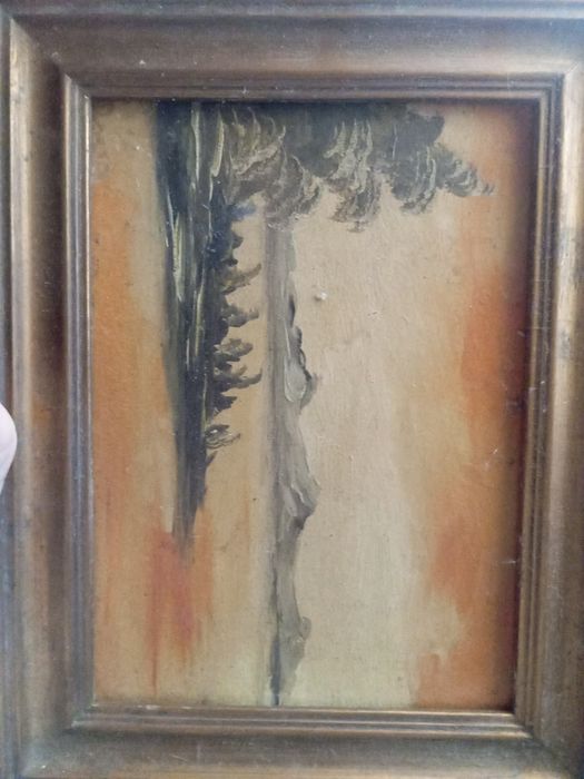 Duas pinturas uma assinada outra não 20 cm