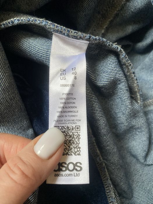Щільний джинсовий комбінезон Asos з широкими штанинами barrel  баггі