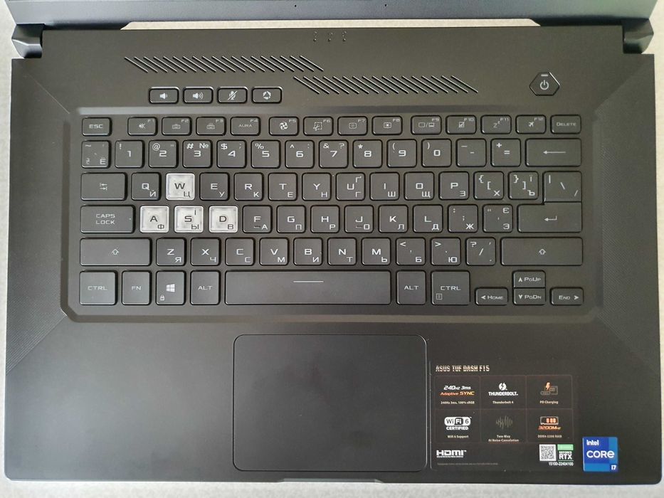 Ноутбук ASUS TUF Dash F15, RTX 3070, 8 ГБ, RAM 32, SSD 1 ТБ