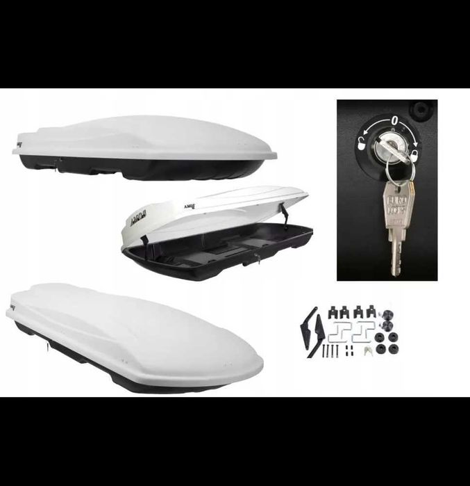 BOX dachowy Bagażnik Kufer Boks bagażowy AMOS Travel Pack 440 Biały