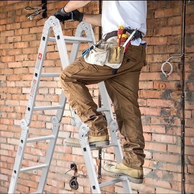 Драбина алюмінієва трансформер 4x4 лестница 4.7м алюминиевая до 150кг