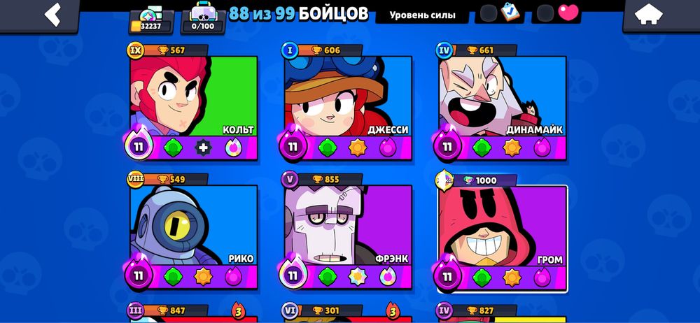 Продам акаунт у грі бравл старс