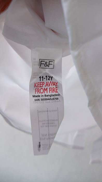 Рубашка f&f белая короткий рукав 9-12, 14-16 лет