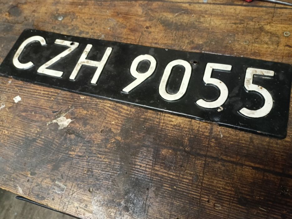 Stara tablica rejestracyjna PRL kolekcja