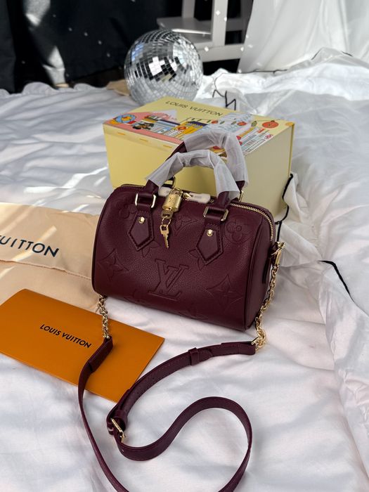 Сумка Louis Vuitton Speedy Bandouliete 20 Bordo Leather