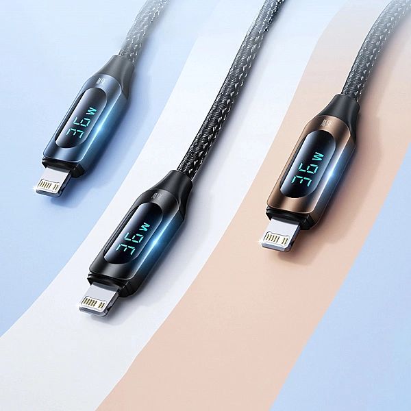 Kabel Wozinsky WUCLC2 Lightning - USB-C 36W 480Mb/s 2m z wyświetlaczem