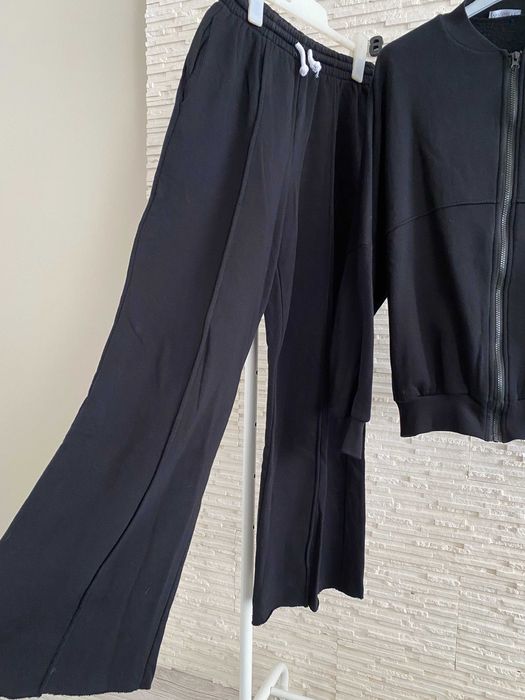 Wassyl dres set szerokie spodnie kant + bomber bluza