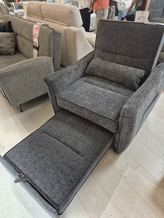 Cadeirão com cama reclinável Cinzento