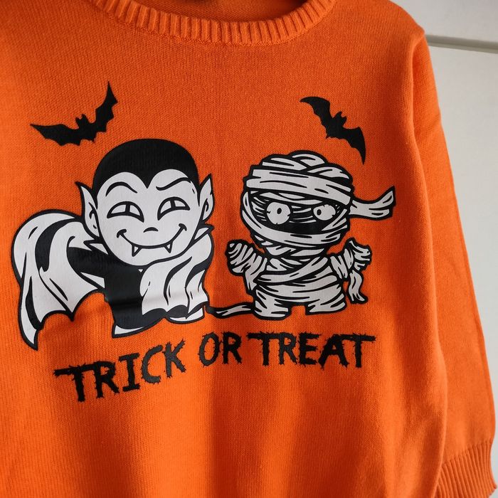 Pomarańczowy sweterek chłopięcy Halloween  92