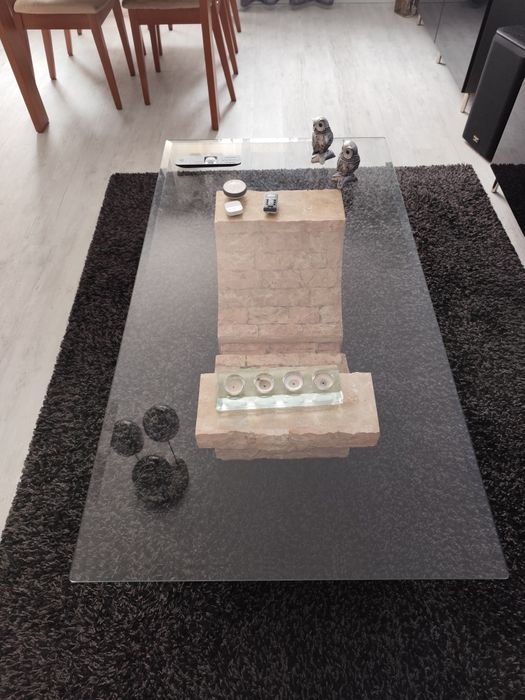 Mesa de Centro em mármore e vidro