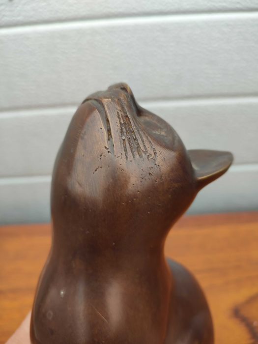 Figurka kota - Brąz / Miedź - ciekawy design - vintage - A