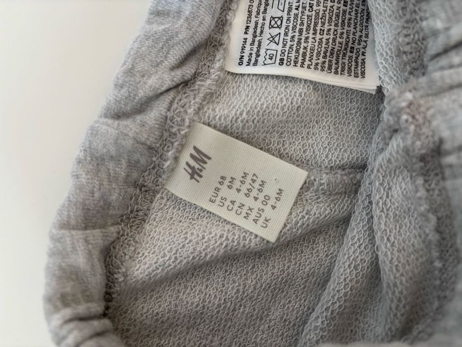 Komplet dresowy niemowlęcy H&M rozmiar 68 bawełna bluza dresy