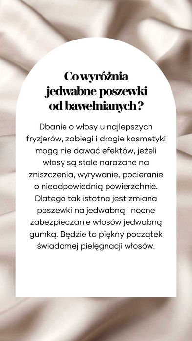 JEDWABNA POSZEWKA 70x80cm, 6 kolorów