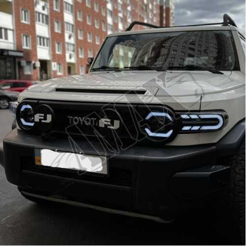 АКЦИЯ Передние фары+поворотники (LED) NEW DESIGN Toyota FJ Cruiser