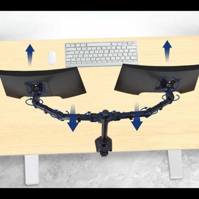 Кріплення для двох моніторів настільний кронштейн від 17 дюйма до 33"