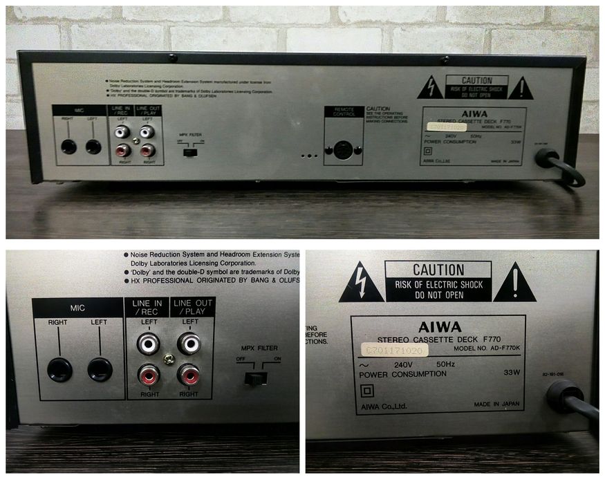 AIWA AD-F770 Stereo Cassette Deck 1982-86