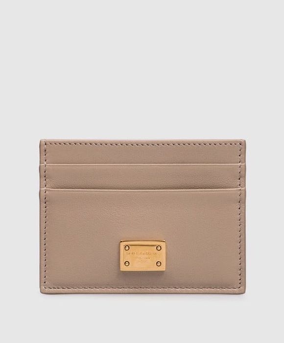 DOLCE&GABBANA Бежевий шкіряний картхолдер