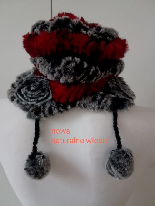 Czapka nowa zimowa z naturalnego włosia,