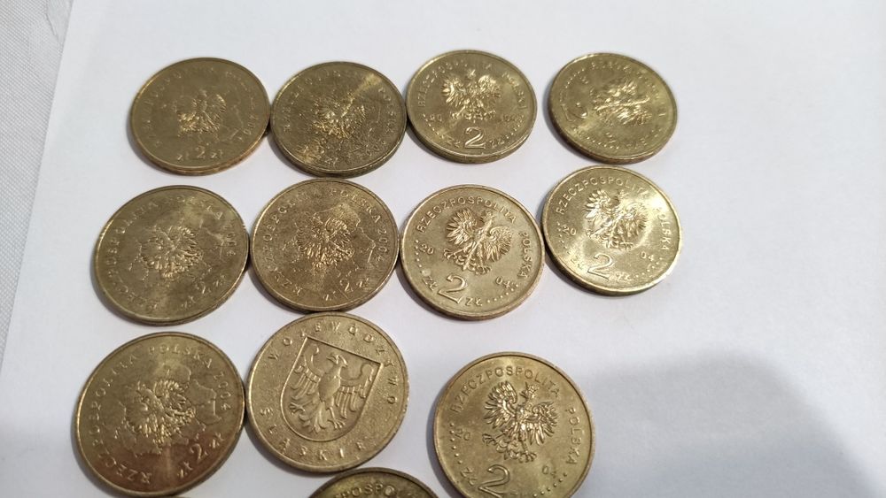 Monety 2 zł 2004r. Cena za 14 szt.
