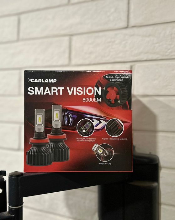 Лед лампы h3 в противотуманке Carlamp Led Smart Vision светодиоды 8000