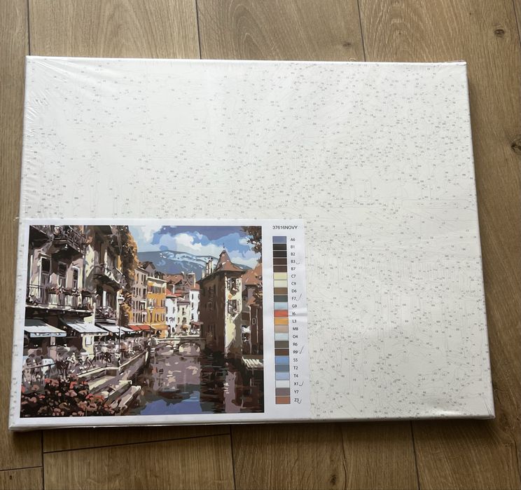 Malowanie po numerach 40 × 50 cm – miasto nad wodą